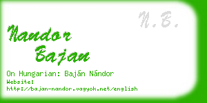 nandor bajan business card